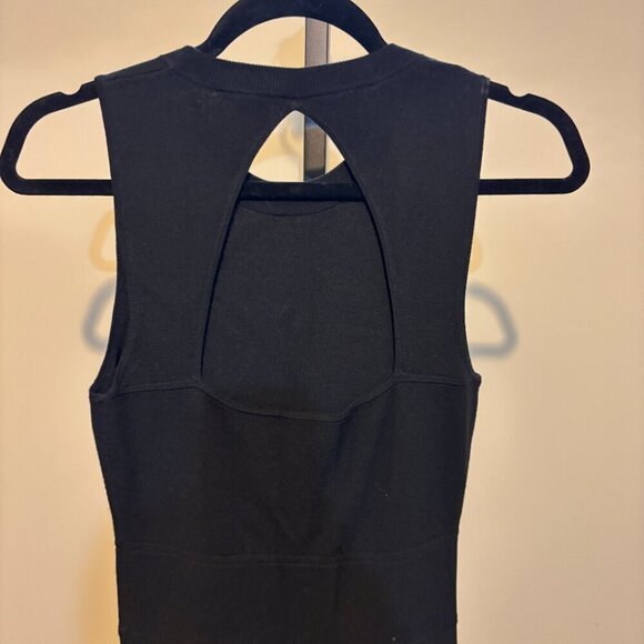 Theory Maysen Prosecco Black Sleeveless Cut Out Back Fit and Flare Dress - Picture 11 of 14